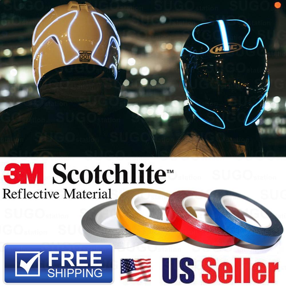 Reflective tape for motorcycle helmets clearance