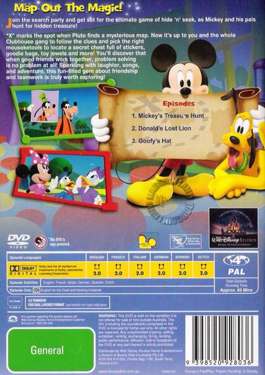 Mickey Mouse Clubhouse: TREASURE HUNT=NEW Disney R4 DVD | eBay