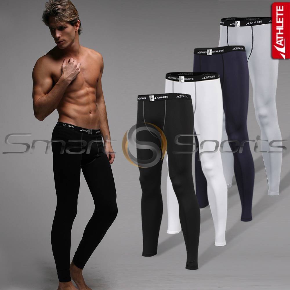 ATHLETE TX Thermal Mens Lightweight Compression Pants Winter Warm Tight ...