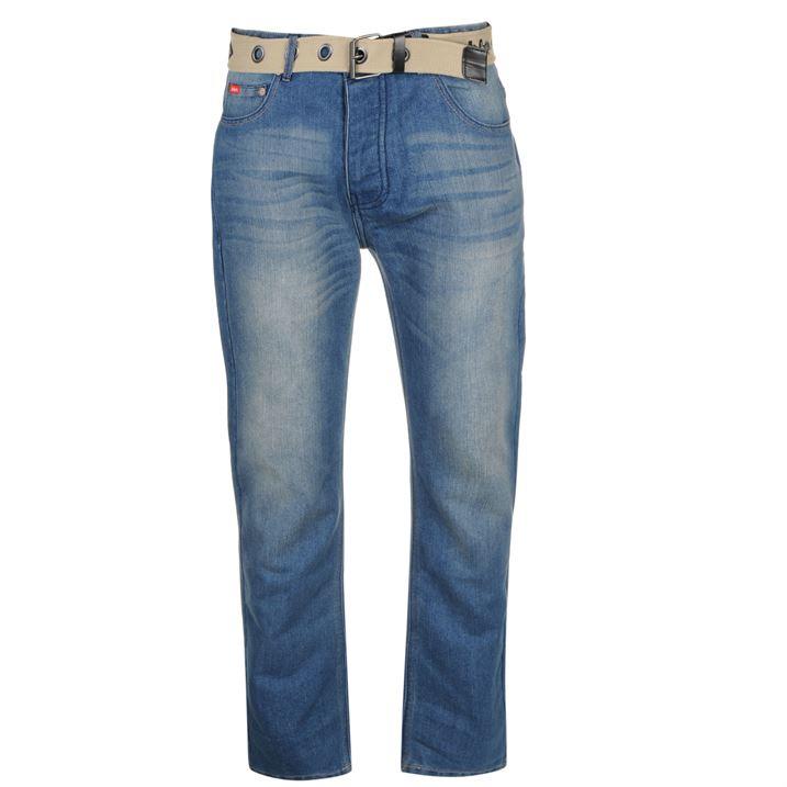 Lee Cooper Belted Jeans Mens Trousers Bottoms Denims Pants ~All Sizes ...