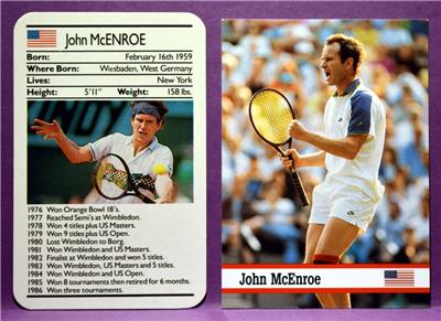 Details About John Mcenroe Pro Tennis 1988 Ace Fact Pack Amp 1993 Fax Pax World Of Sport