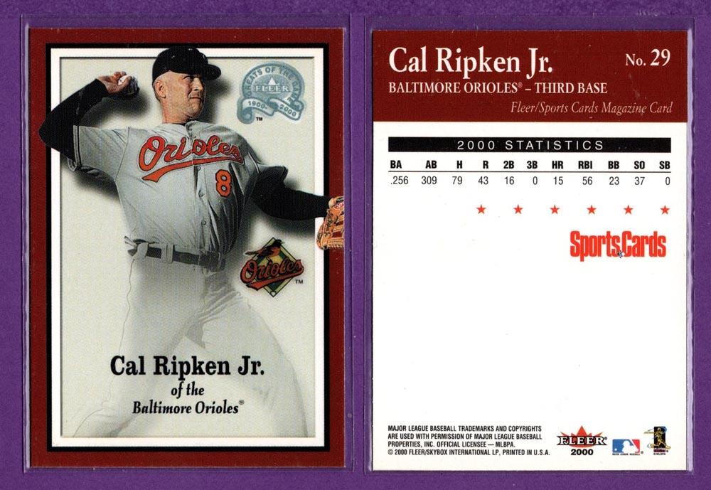 Sports Cards Magazine 2000 Fleer Greats of the Game Baseball Inserts - U Pick - Picture 32 of 38