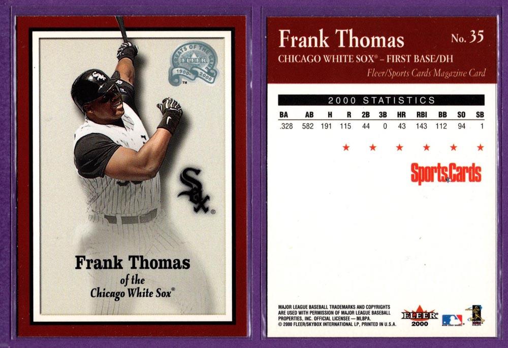 Sports Cards Magazine 2000 Fleer Greats of the Game Baseball Inserts - U Pick - Picture 37 of 38