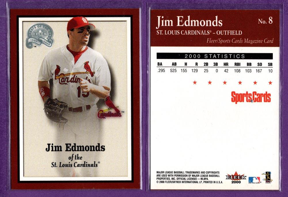 Sports Cards Magazine 2000 Fleer Greats of the Game Baseball Inserts - U Pick - Picture 11 of 38
