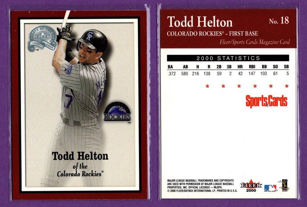 Sports Cards Magazine 2000 Fleer Greats of the Game Baseball Inserts - U Pick - Picture 20 of 38