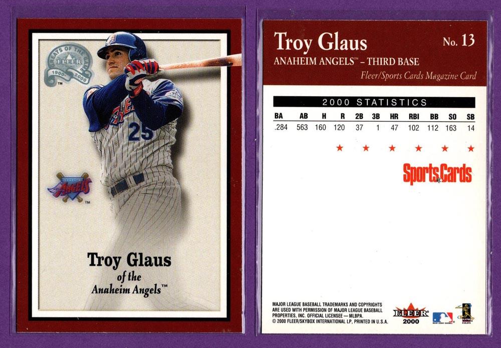 Sports Cards Magazine 2000 Fleer Greats of the Game Baseball Inserts - U Pick - Picture 16 of 38