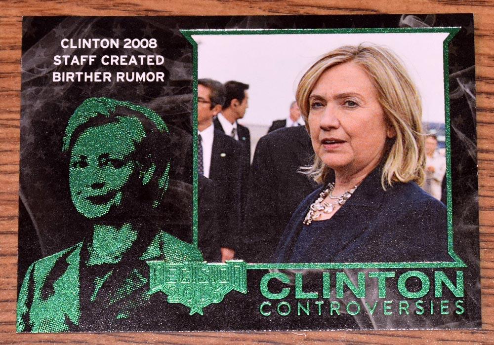 Hillary Clinton Controversias Decisión 2016 Insertos LÁMINA VERDE PARALELOS: TÚ eliges - Imagen 17 de 19