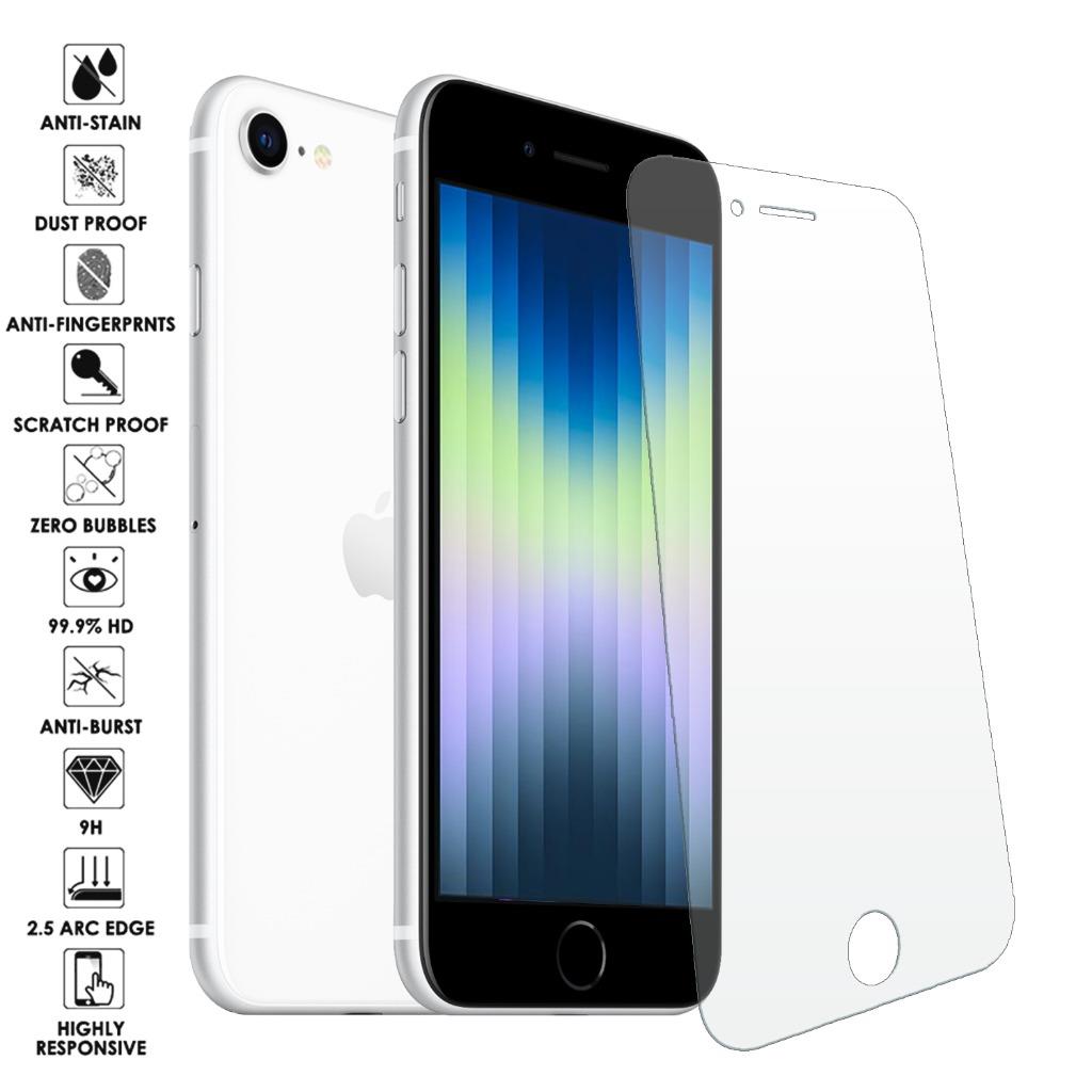 Color:Clear:For iPhone SE 2022 2020 7 8 Full Coverage Tempered Glass Screen Protector Cover