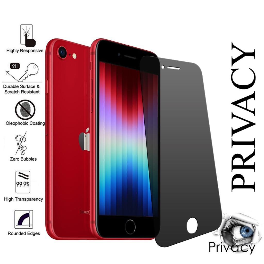 Color:Anti-SPY Privacy:For iPhone SE 2022 2020 7 8 Full Coverage Tempered Glass Screen Protector Cover
