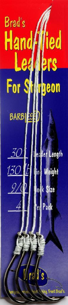 Brad's Sturgeon Rigs Hand Tied Dacron Leaders Barbless Hooks Choice of Size - Picture 6 of 6