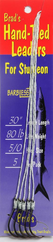 Brad's Sturgeon Rigs Hand Tied Dacron Leaders Barbless Hooks Choice of Size - Picture 2 of 6