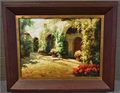 古い絵画”Villa de Province”　模写Oguissサイン 油彩画 古い絵画”Villa de Province” 模写Oguissサイン 油彩画 古い絵画”Villa