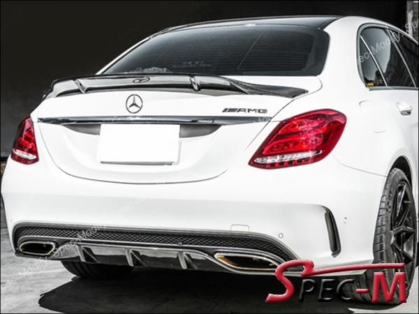 FOR 2015-19 MERCEDES BENZ W205 C63 AMG S B STYLE CARBON FIBER TRUNK SPOILER WING