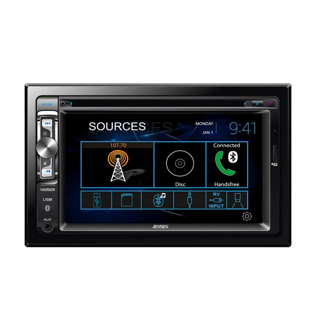 Jensen VX2529 2DIN Car InDash CD DVD Bluetooth Receiver w/ 6.2