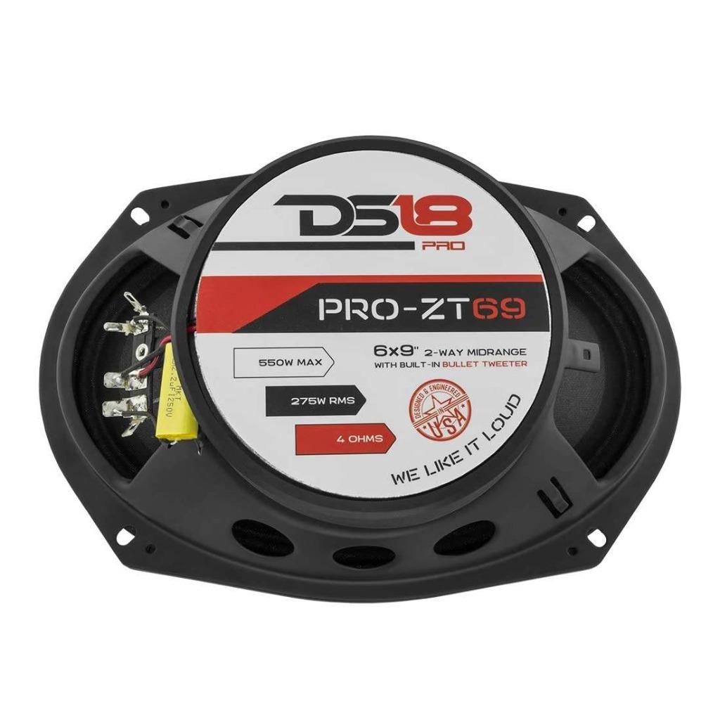 DS18 PROZT69 550W Max Power 4 Ohm 6x9" 2 Way Midrange Stereo Car Audio