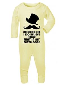 Baby Romper /"Ah good sir I do believe I have shat in my pantaloons/" Sleep Suit