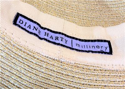 Diane Harty Millinery Cloche Woven Straw Braid Hat Wheat  display picture 2
