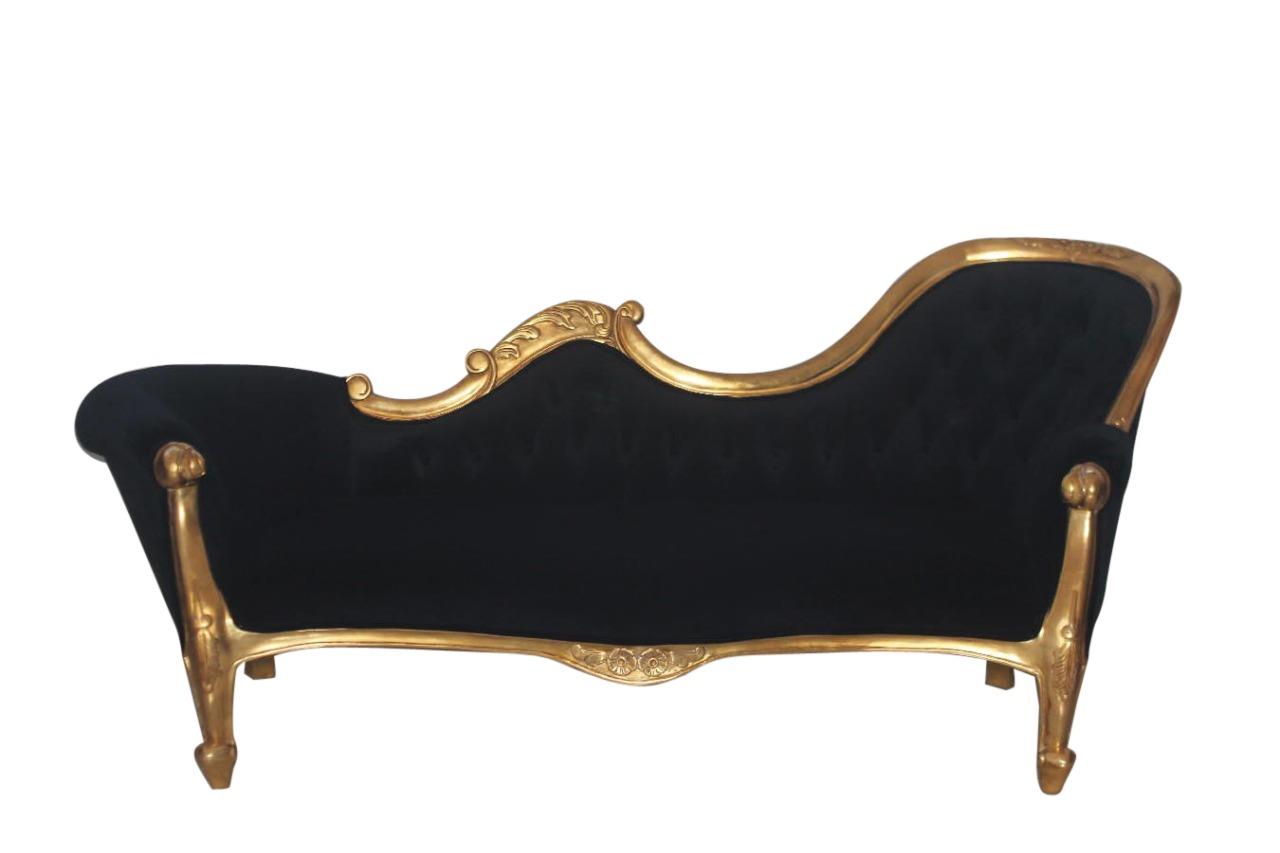 Sofa Chaise French Louis Provincial Gold Leaf Black Velvet Details About Sofa Chaise French Louis Provincial Gold Leaf Black Velvet Srp2200