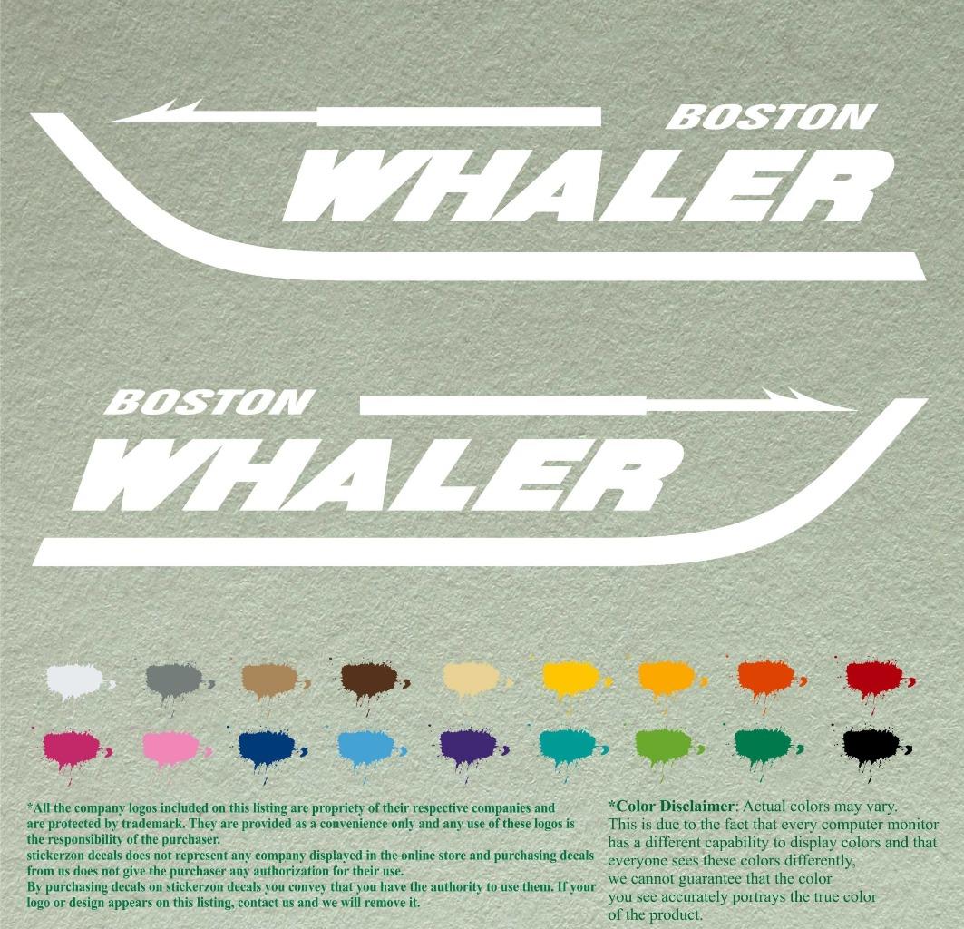 Boston Whaler Set Pair of Boat Outboard Decals Vinyl Stickers Motor Lot of 2