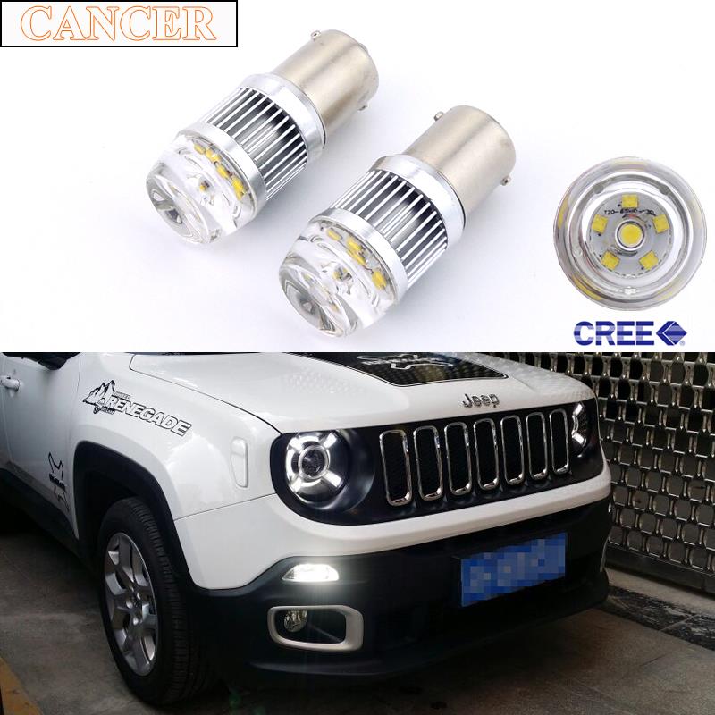 2x HID White 6CREE LED Bulb for 2015up Jeep Renegade Daytime Running