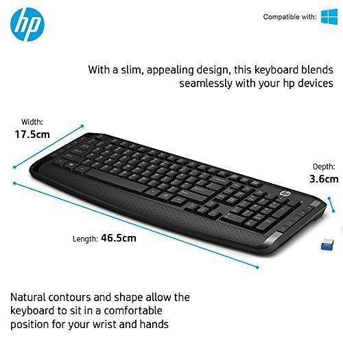Wireless Keyboard and Mouse HP 300 Classic Desktop Combo Bundles For