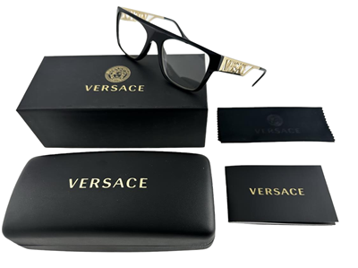 人気ランキング1位～（売れ筋商品） Black NEW Versace Retro 55-19-145 Mens Gold Frames Top Flat トップス