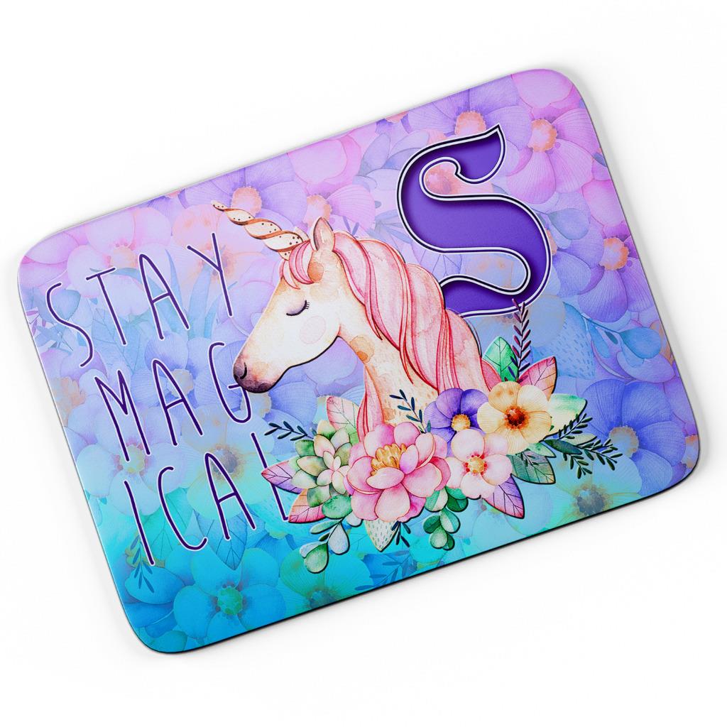 Personalised Unicorn Mouse Mat Pad Computer Gaming Magical Gift Girls Hers KS31