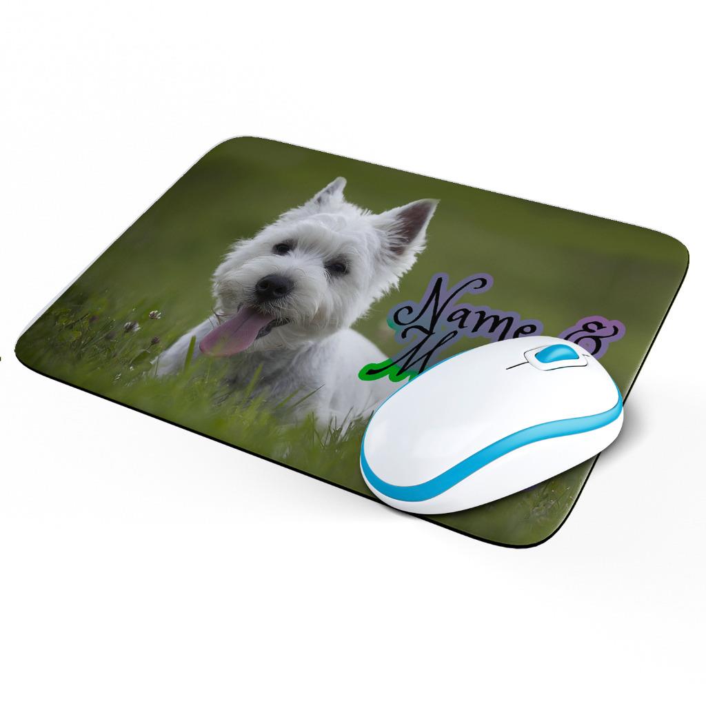 Personalised West Highland Westie Mouse Mat Pad Computer Gaming Dog Gift ST343