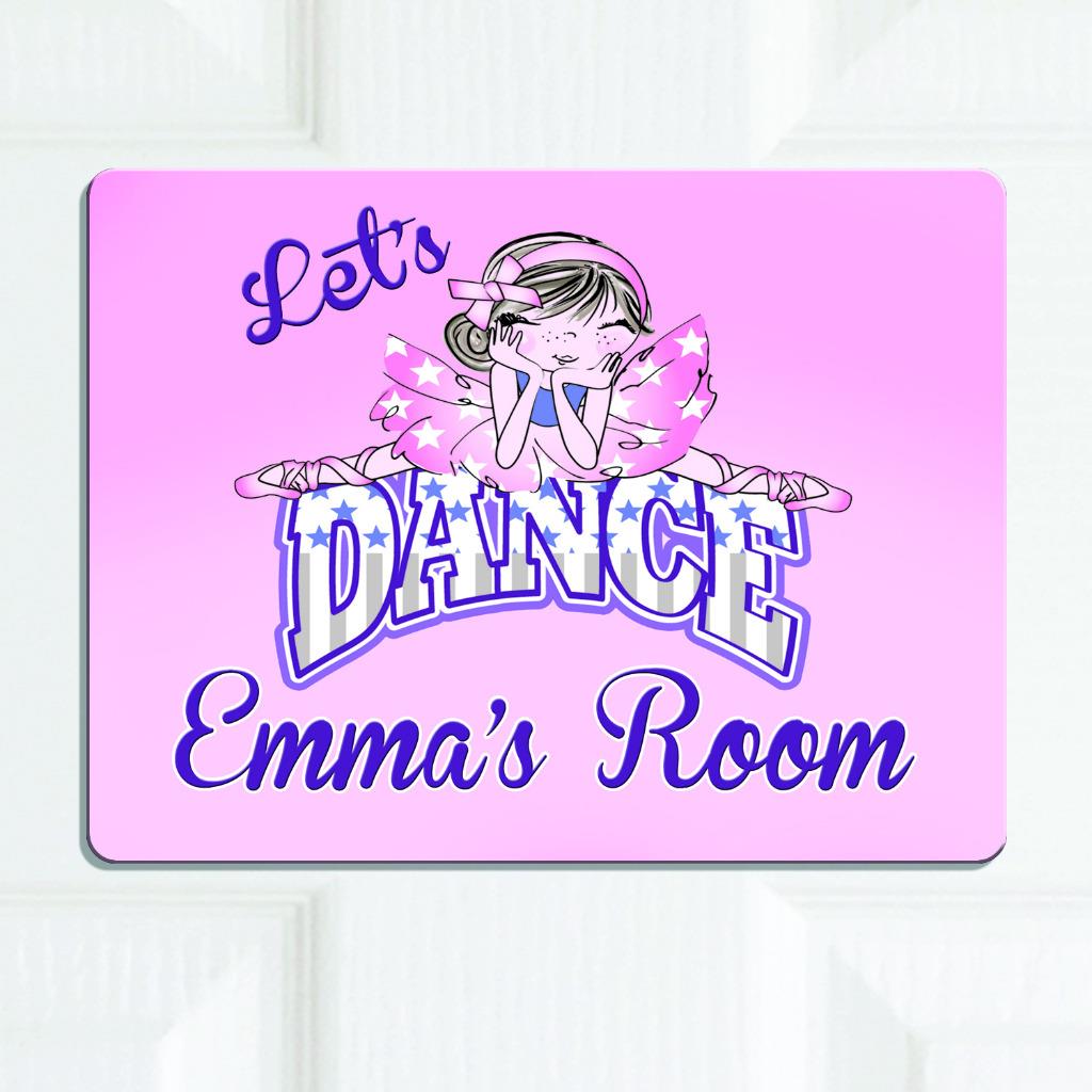 Details About Personalised Door Name Plaque Ballerina Girls Kids Pink Bedroom Room Sign Kd06