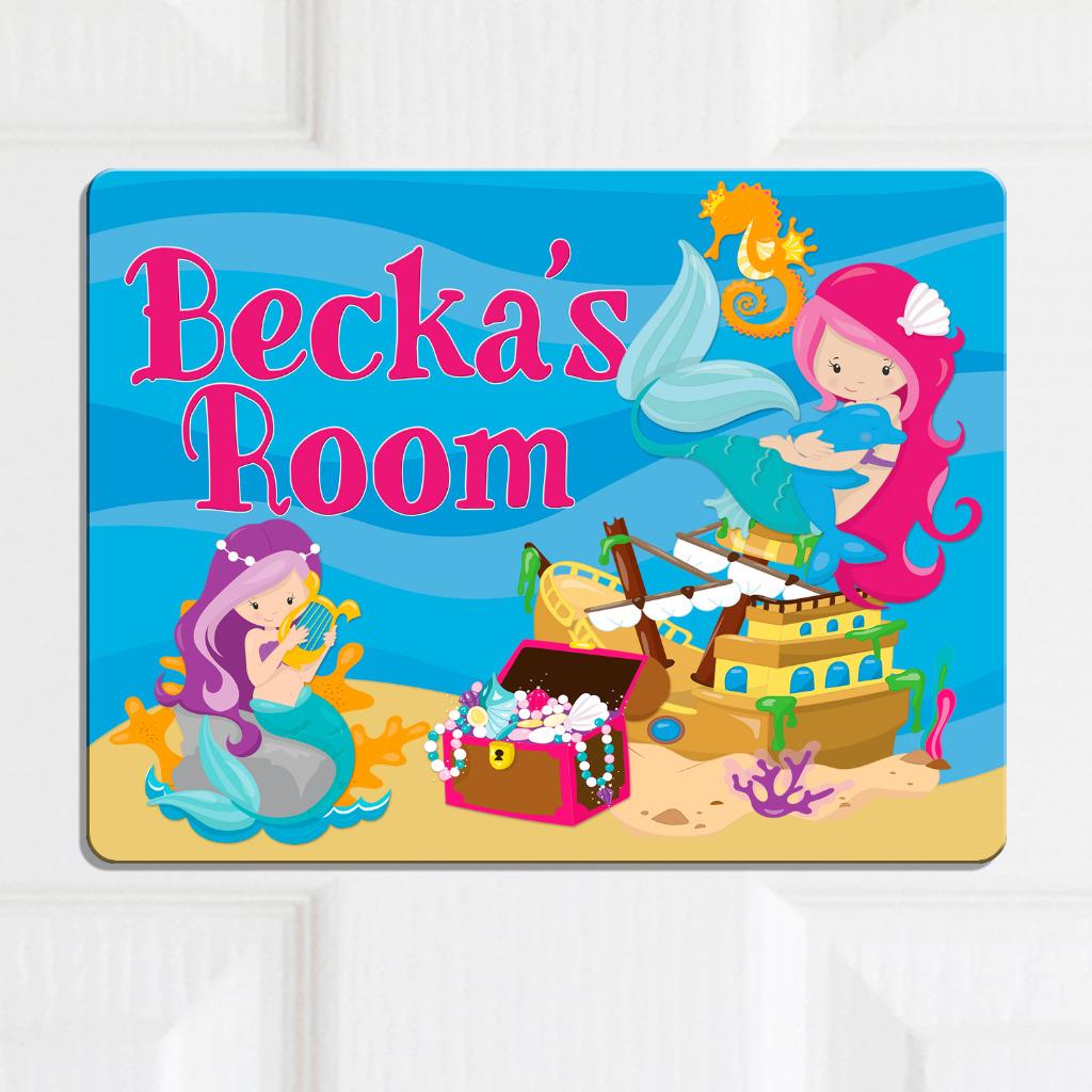 Details About Personalised Door Name Plaque Mermaid Girls Kids Bedroom Room Sign Kd19