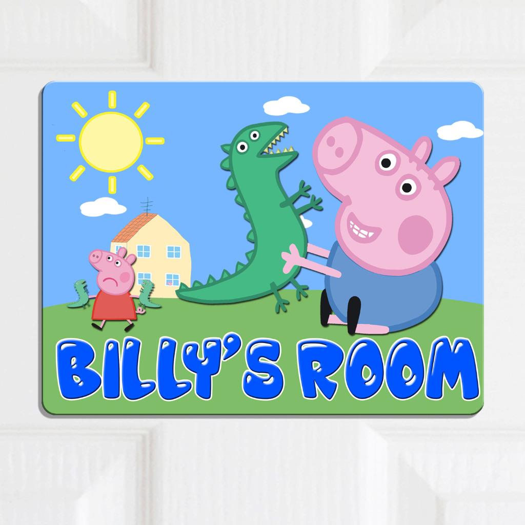 Details About Personalised Door Name Plaque George Pig Girls Boys Kids Bedroom Room Sign Kd34