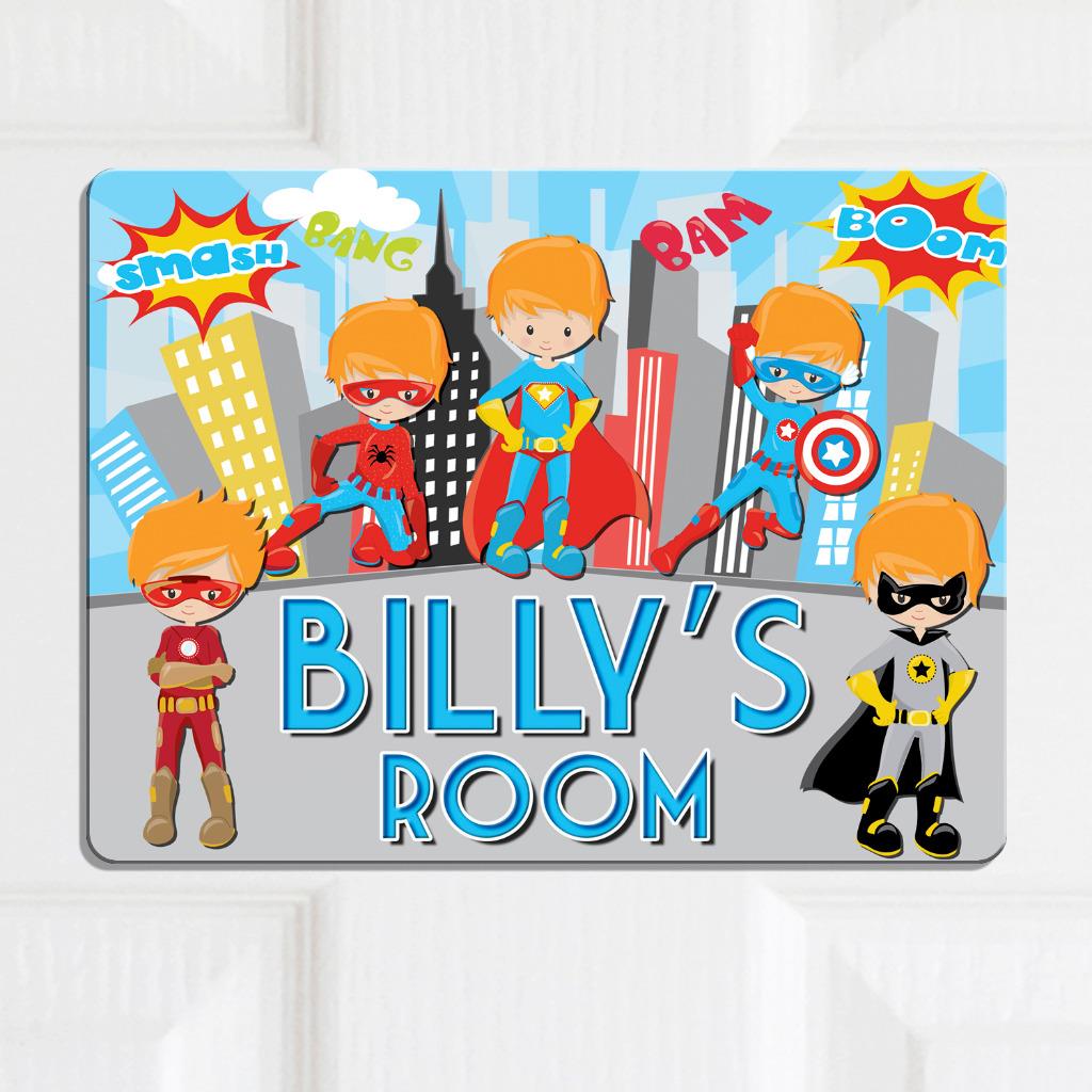 Details About Personalised Door Name Plaque Superhero Girls Boys Kids Bedroom Room Sign Kd83
