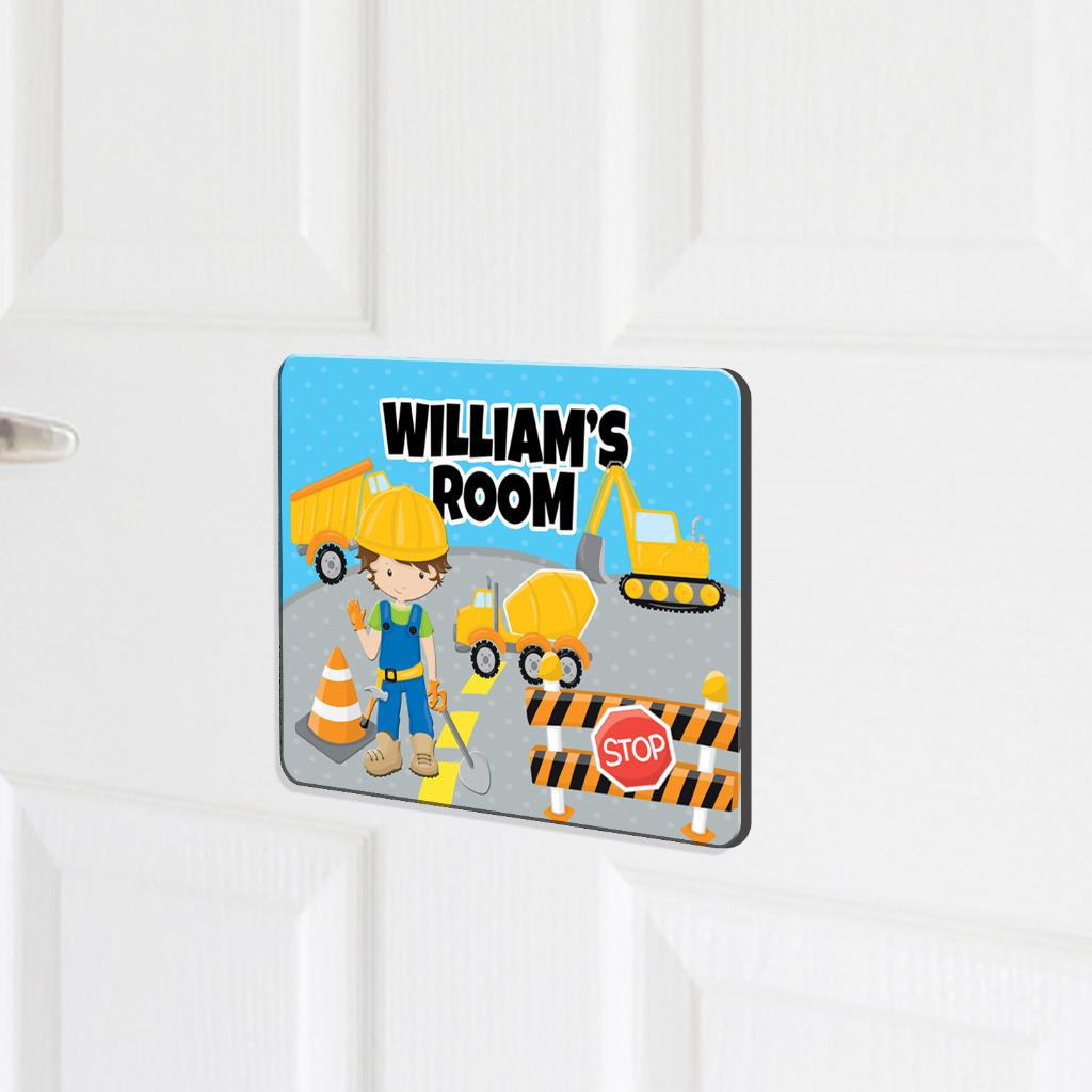 Home Garden Personalised Door Name Plaque Digger Boys Kids