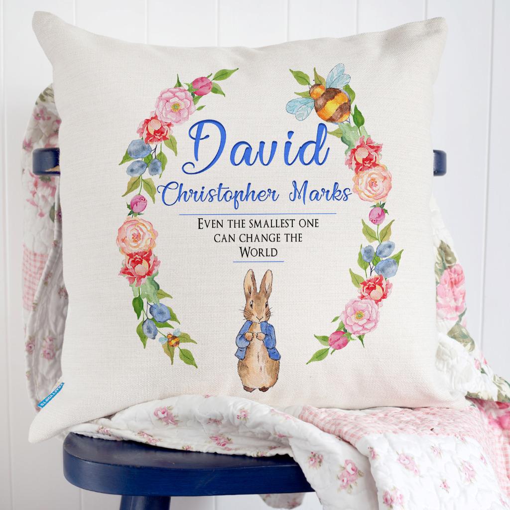 Handmade Products Baby Personalised Peter Rabbit Cushion Beatrix Potter Welcome To The World New Baby Baby Nursery Bedding Kubicolab It