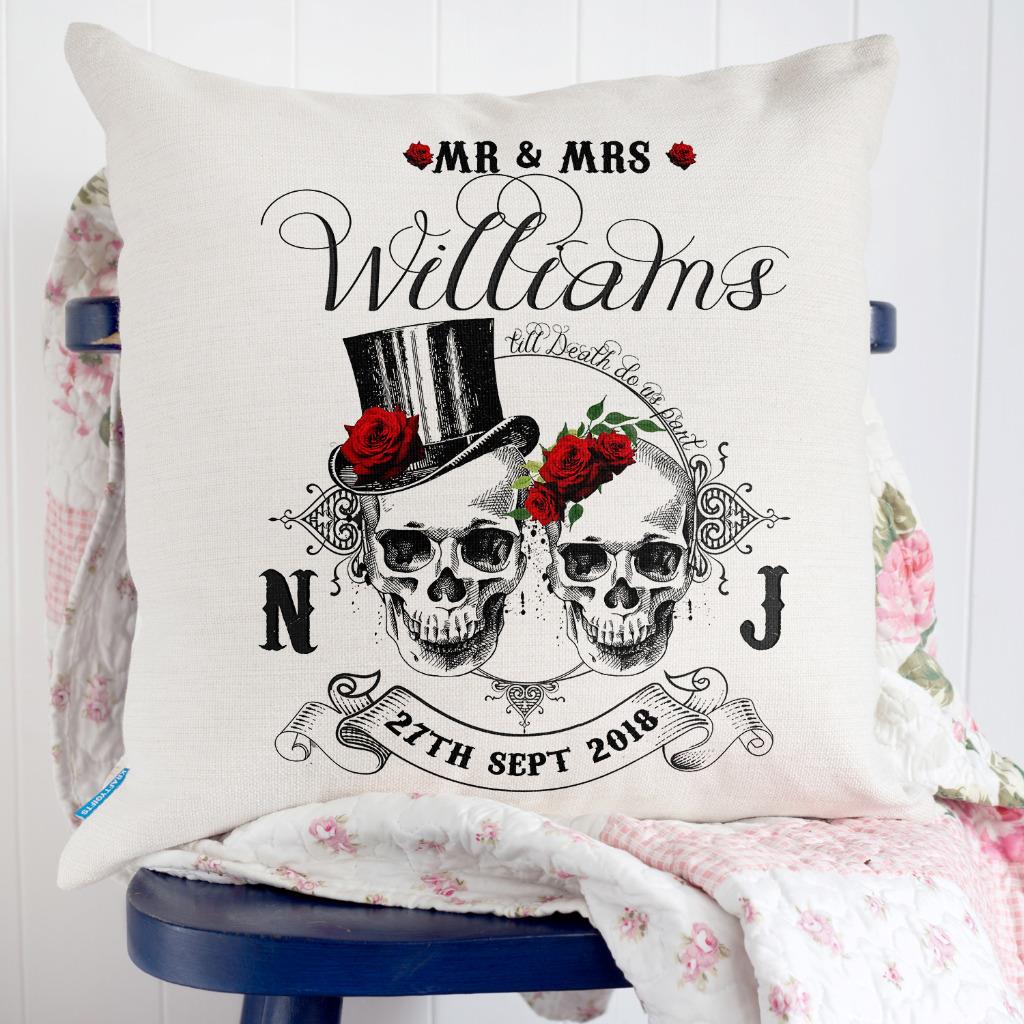 16/" cushion cover Mr /& Mrs anniversary Personalised Wedding geometric rose