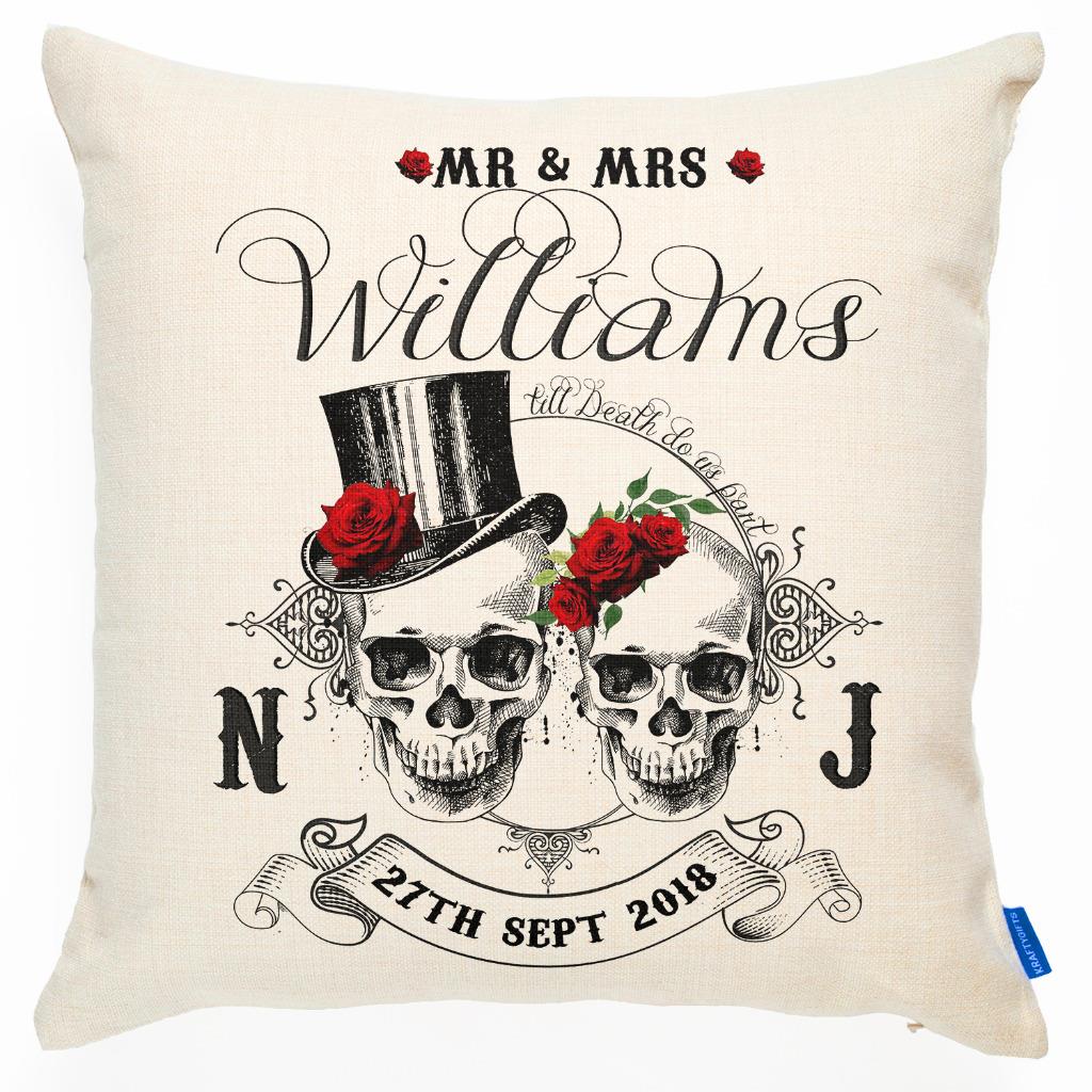 16/" cushion cover Mr /& Mrs anniversary Personalised Wedding geometric rose