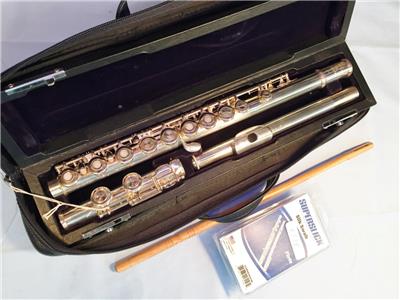 【中古】 The Iron Flute EF Dean Flute Silver Plated Open Hole Flute for Advancing