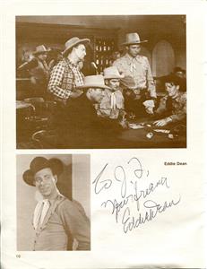 Ray Crash Corrigan Autograph Actor Eddie Dean Singer Signed Photo Page ...