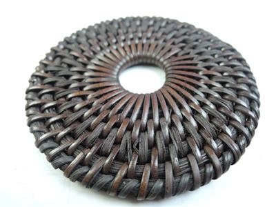 3360: 1930s japanese bamboo wickerwork/ajiro sencha old teapot