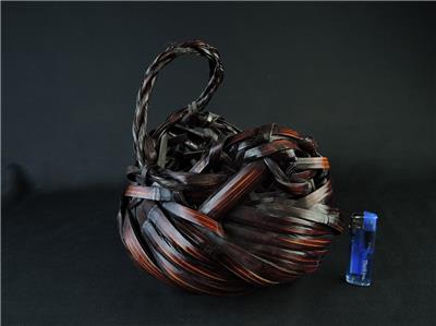 b2753: japanese bamboo wickerwork/ajiro-shaped shapely flower