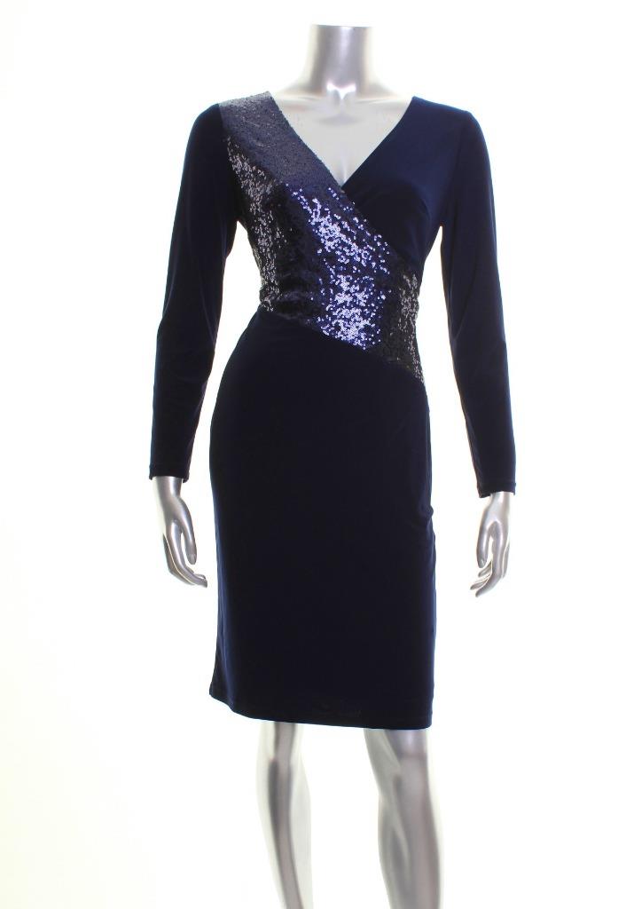 ralph lauren navy blue gown