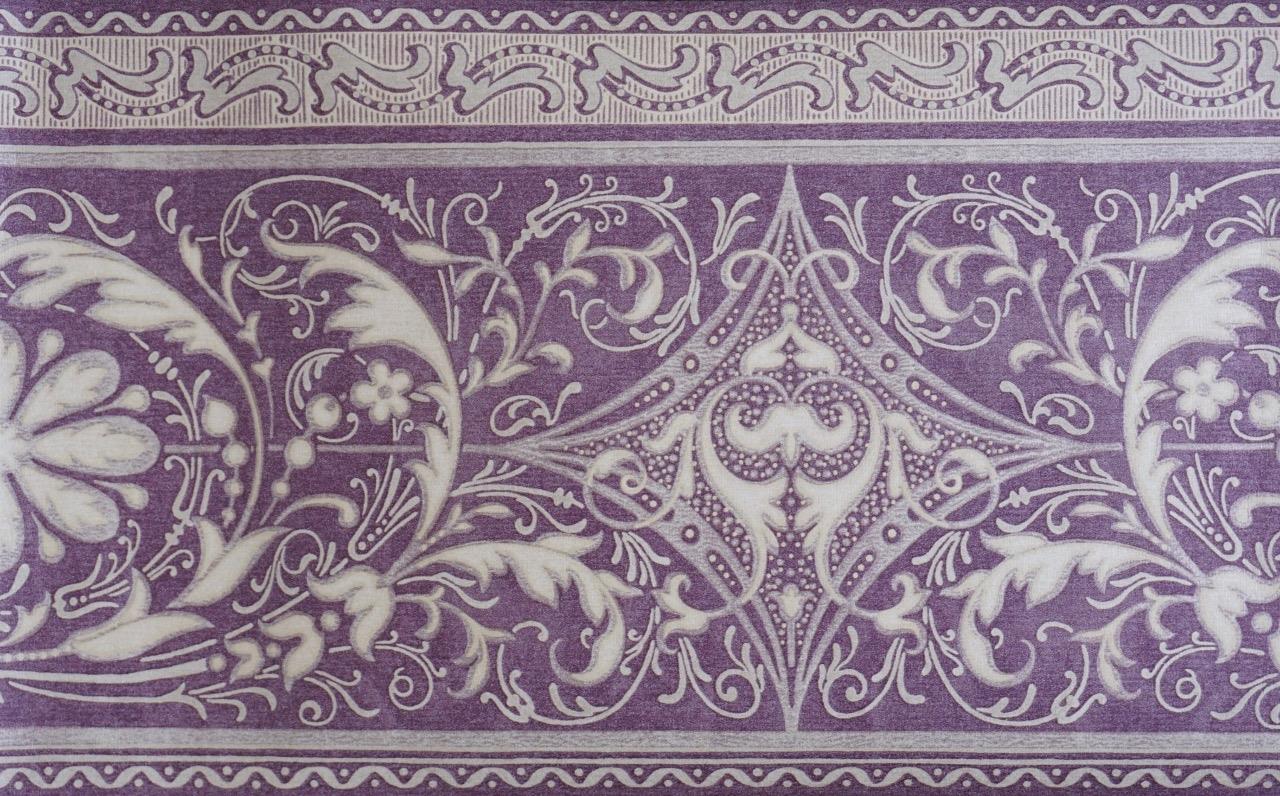 Lilac Scroll Acanthus Leaf Arabesque Filigree Lattice Damask Wallpaper