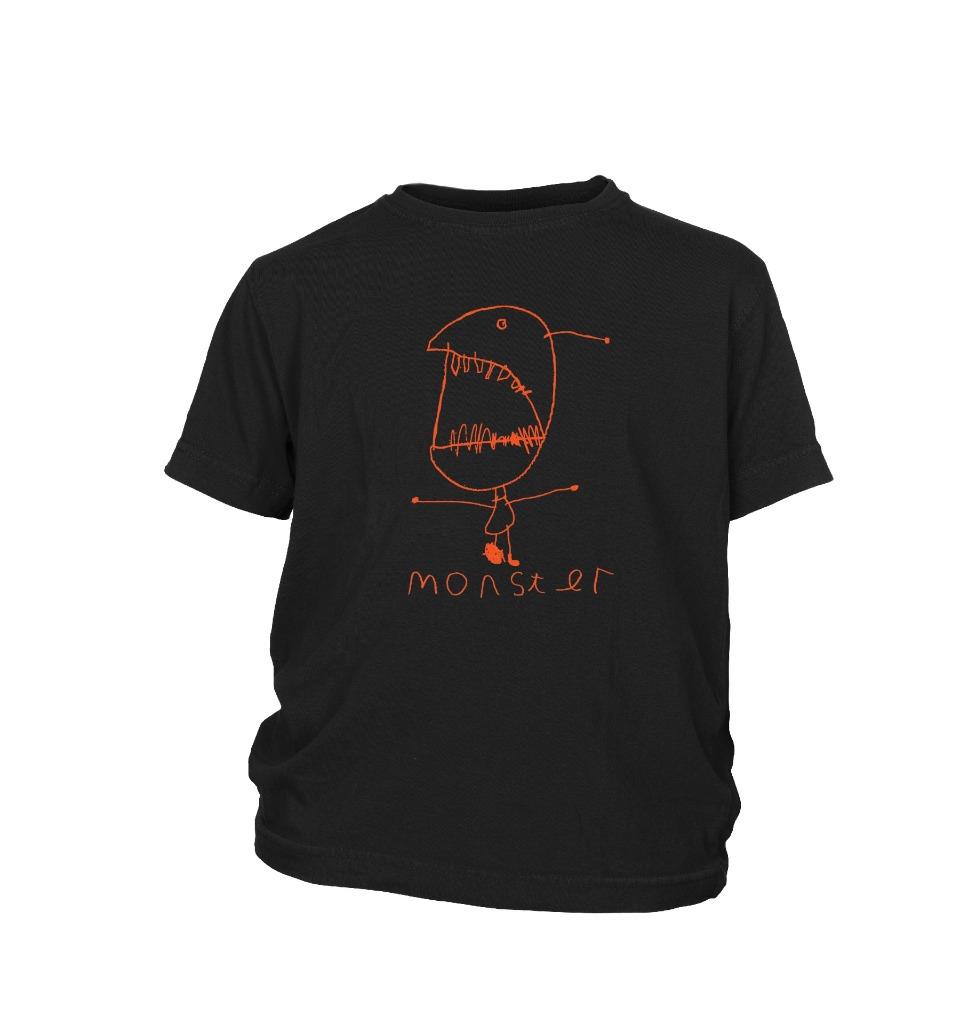 Cute Monsters Vs Aliens Kids Drawing Screen Print Alien Monster Girls T Shirt Ebay