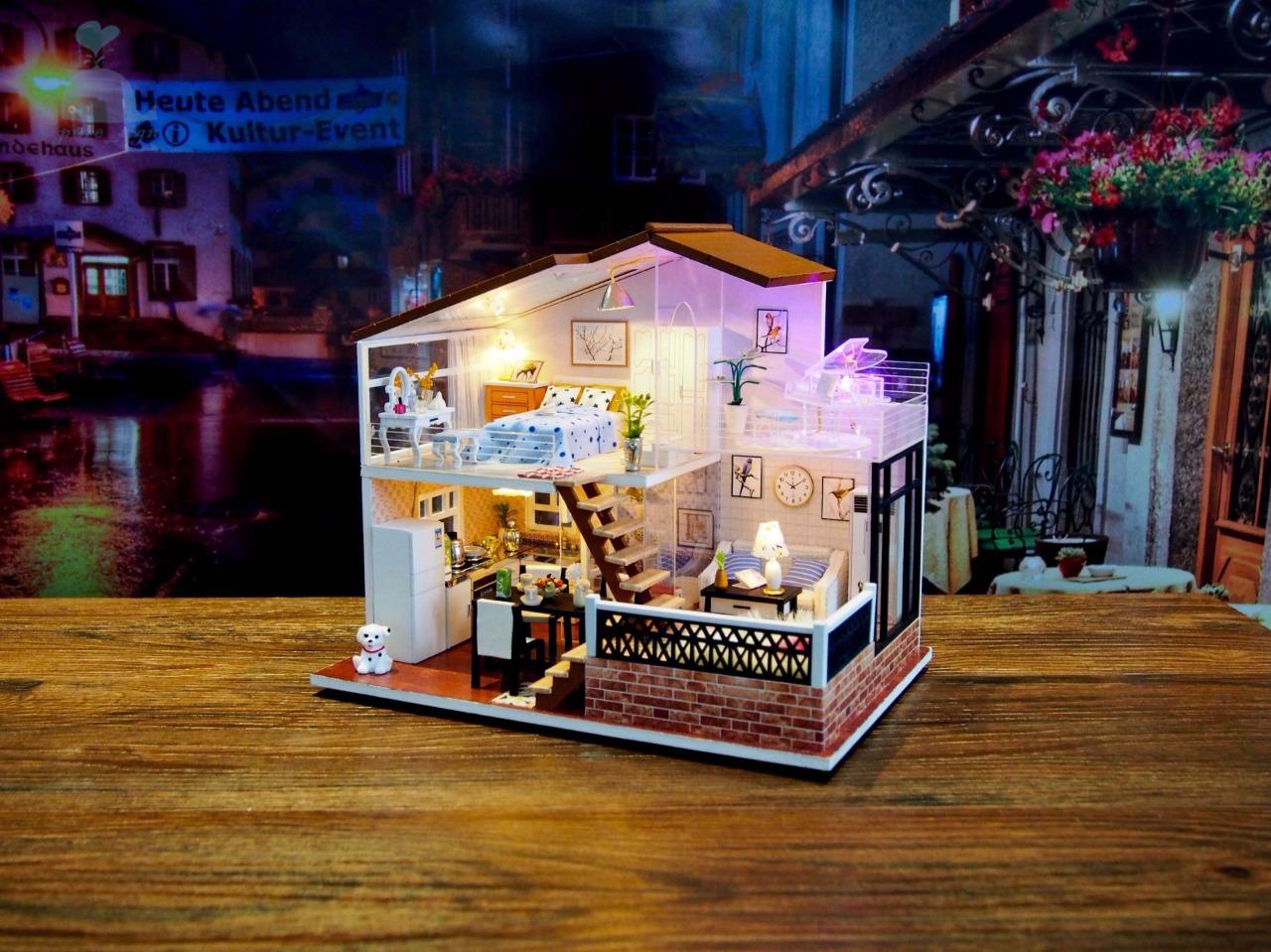 Progetto fai da te Handcraft in miniatura casa di bambole in legno un metro Sun