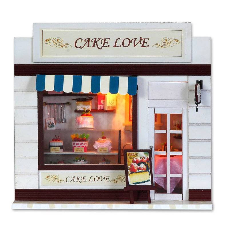 Un artigianato FAI DA TE progetto in miniatura casa bambole miniatura europea NEGOZIO TORTA Lounge