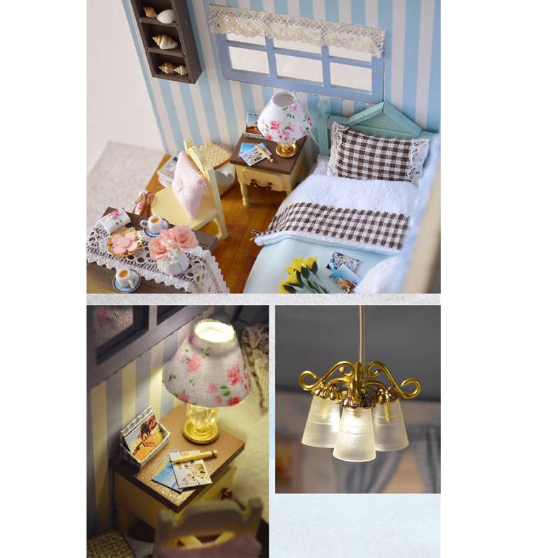 DIY Handcraft Miniature Project Wooden Dolls House Music The Happiness