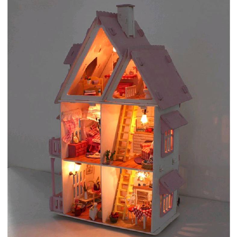 DIY Handcraft Miniature Project Kit Wooden Dolls House My Pink Little