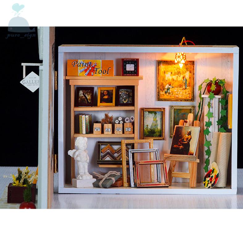 DIY Handcraft Wooden Project Wooden Dolls House European Miniature Shop