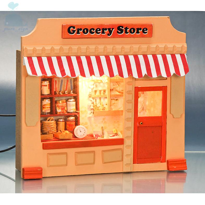 DIY Handcraft Wooden Project Wooden Dolls House European Miniature Shop