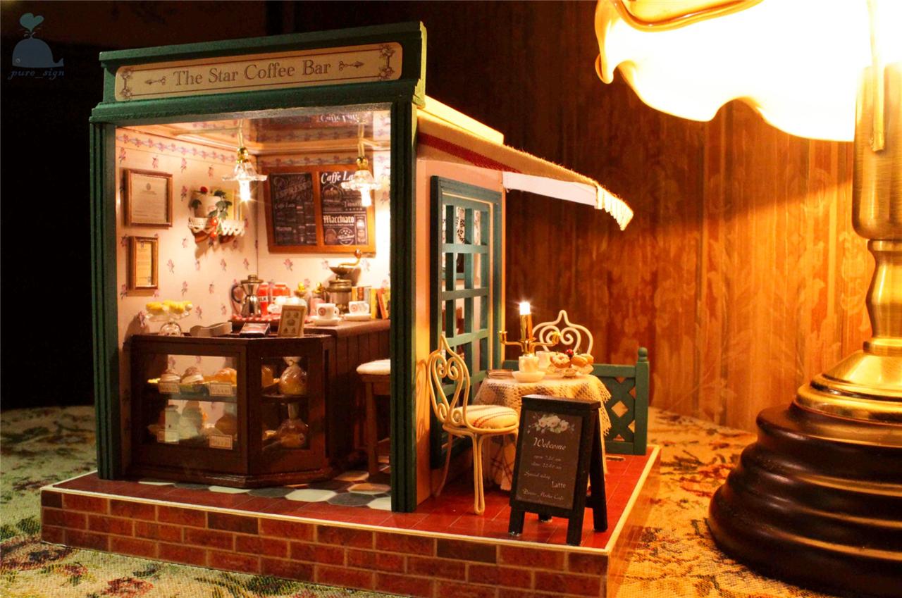 Diy Handcraft Miniature Project Kit The Star Coffee Bar Music Wooden Dolls House 6958112301093 Ebay